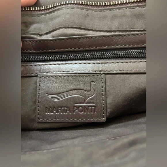 Marta Ponti Woven Brown Leather Crossbody Bag - Picture 4 of 6